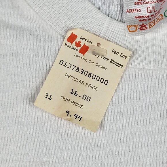 Vintage DNS Canada T-Shirt Men's Large White Duty Free Shoppe NWT Tourist - Picture 3 of 7